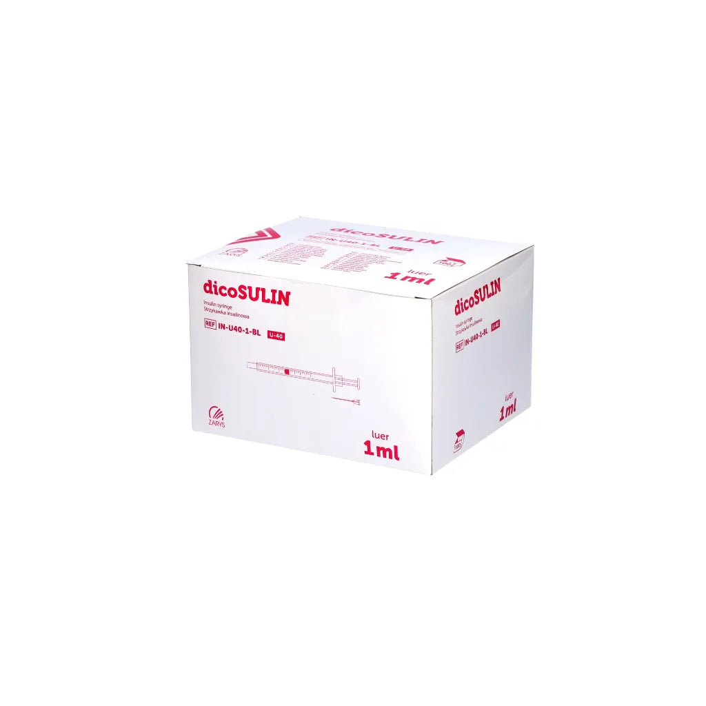 Seringue à insuline 1 ml (40 U.I./ml) avec aiguille 0,40 x 13 mm - Boîte de 100