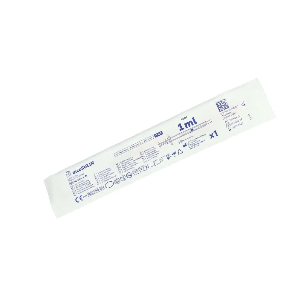 Seringue à insuline 1 ml (40 U.I./ml) avec aiguille 0,40 x 13 mm - Boîte de 100