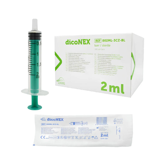 Seringues 3 pièces Luer Slip – 2 ml - Boîte de 100