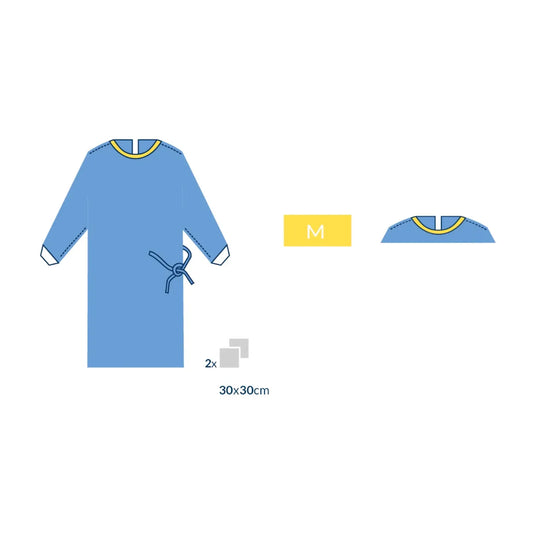 Casaque chirurgicale stérile avec 2 serviettes absorbantes - À l'unité – M